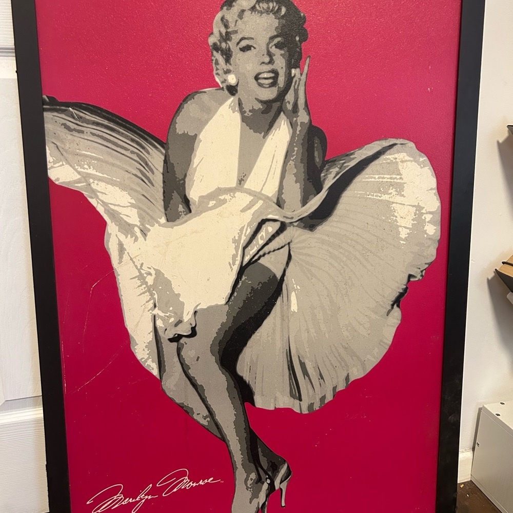 Marilyn Monroe Red and Gray Art Poster